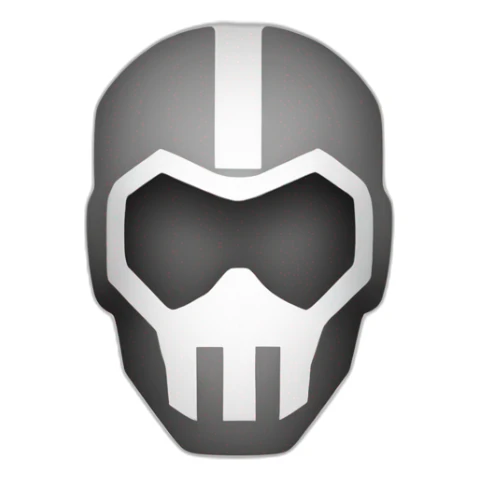 Call of duty ghost face The image is in black and white, and Ghost’s face is hidden by a grey square. sticker