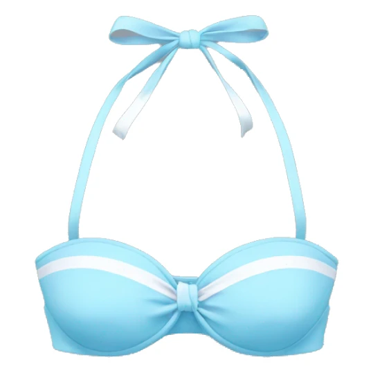 Baby blue bikini top with a white bow  sticker