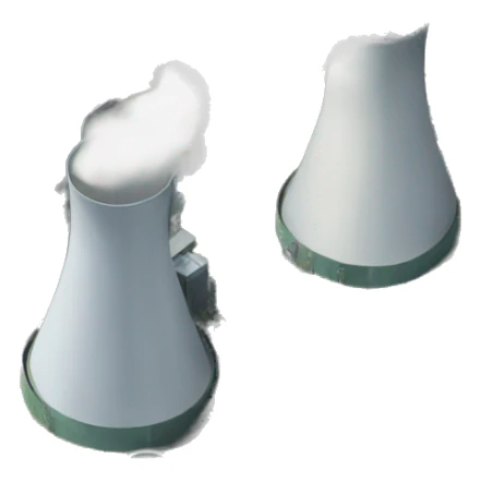 birds eye view of a power plant sticker