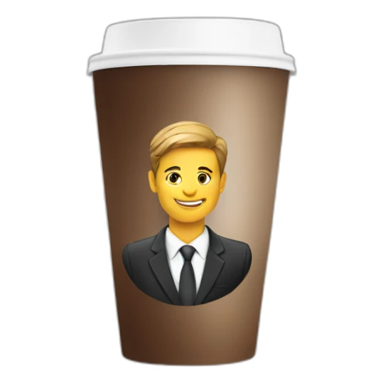 business portrait on a coffee to go cup sticker