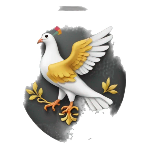 coat of arms with pigeon sticker