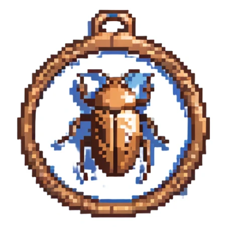 A bronze medal with a beetle icon and 'Bug Hunter' text, Discord style sticker