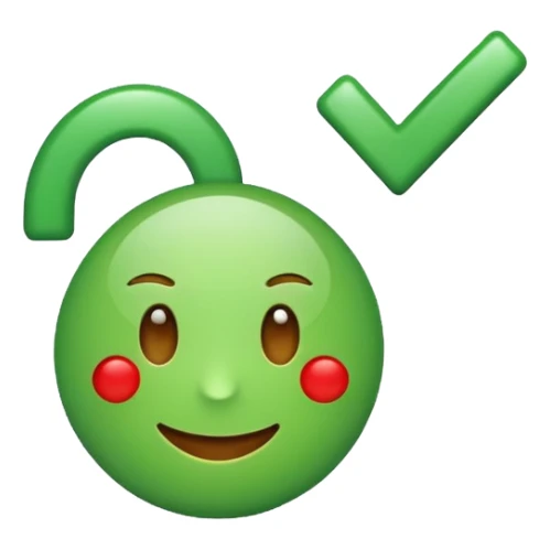 Emoji of a checkmark that's been ticked off sticker