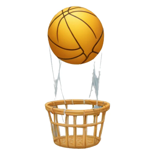 Ballon de basket qui rentre dans un panier de basket  sticker