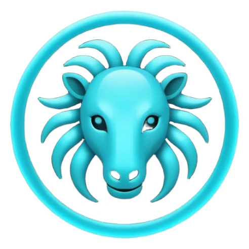 "A minimalistic glowing zodiac symbol ♓, centered on a dark cosmic background, symbol color #00d9ff, clean design, modern and luminous" sticker