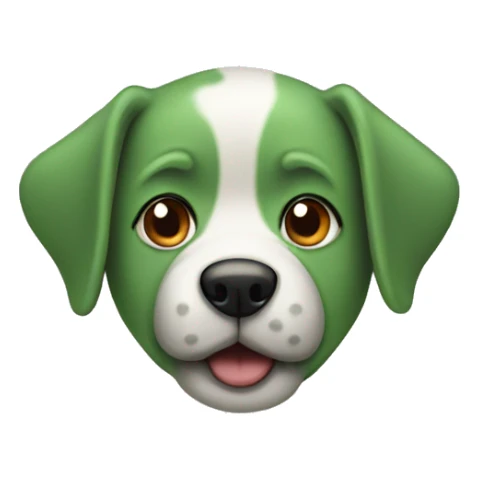 Green dog sticker