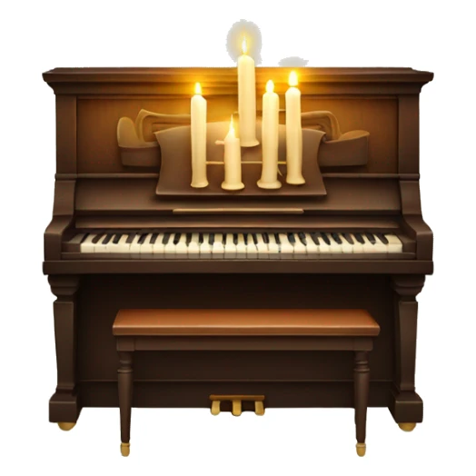 vintage piano with candles on top sticker