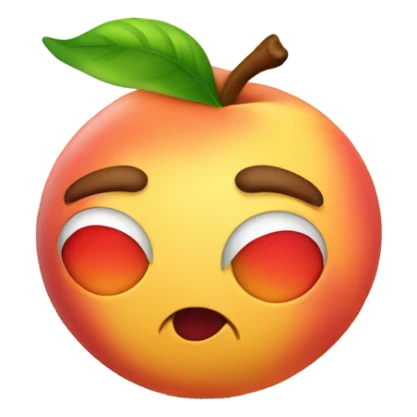 Curvy peach sticking tongue out  sticker