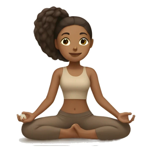 Brunette Girl doing yoga in beige tones  sticker