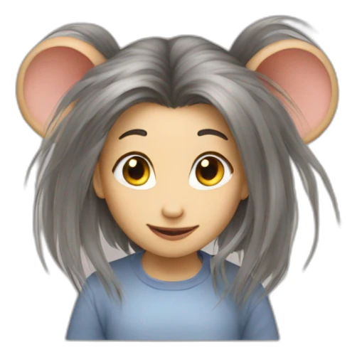 Rat with girl.hair sticker