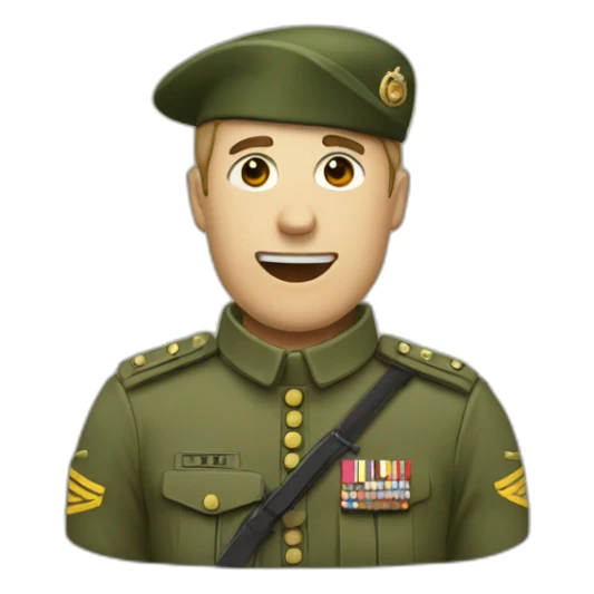 emoji faisant un salut militaire sticker