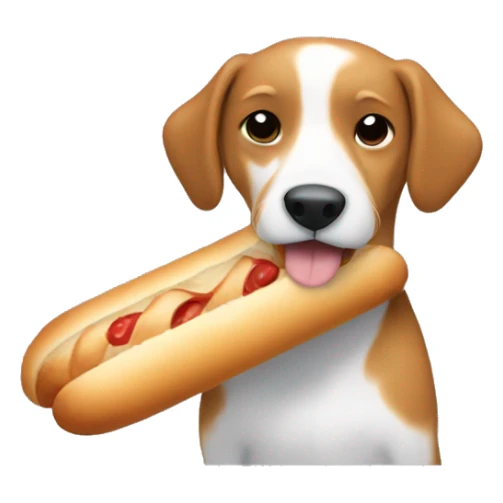 dog eatin baguette sticker