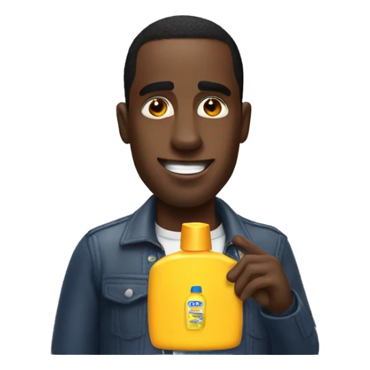 Diddy with bottle of shampoo sticker