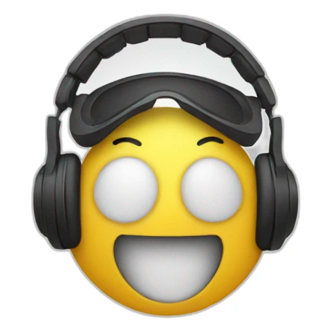 Smiley listening to music sticker