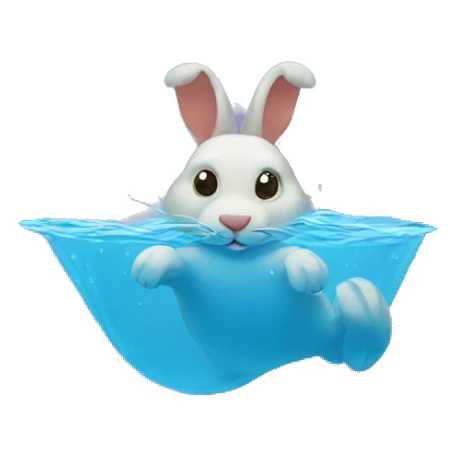 Rabbit swimming  sticker