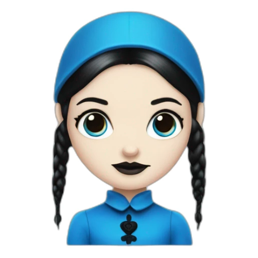 Wednesday Addams as a blue smurf sticker