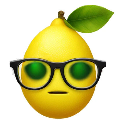 Lemon with a pair of glasses and no face sticker
