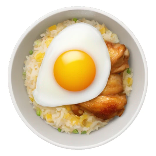 chicken thigh rice bowl with two eggs sticker