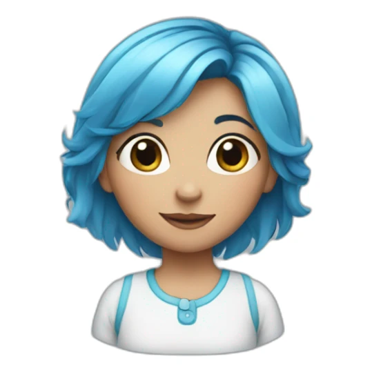 Blue hair little girl sticker