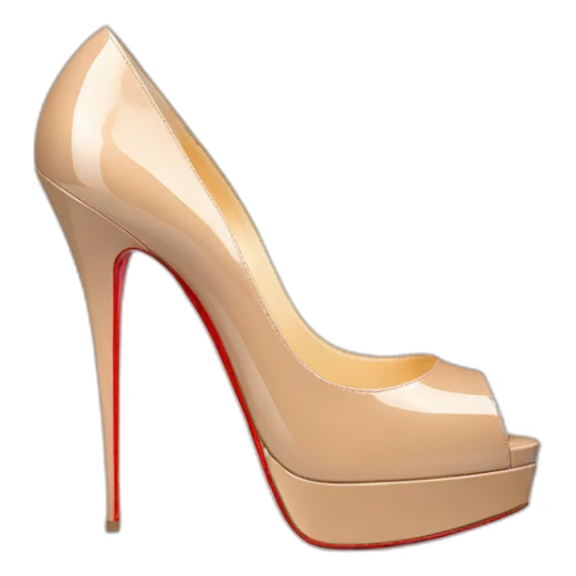Louboutin nude patent Leather Lady Peep Toe Platform sticker