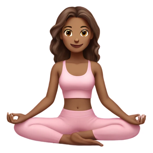 brunette yoga girl light pink clothes n sticker