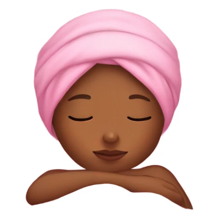 Brown girl with pink bonnet on sleeping in bed sticker