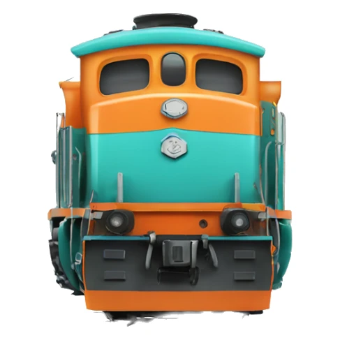 Locomotive a vapeur turquoise et orange  sticker