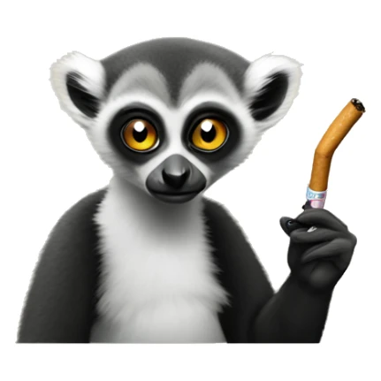 A lemur smoking a cig sticker