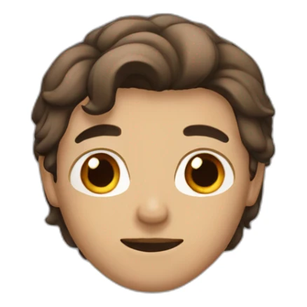 A dark man with brown eyes and medium length hair sticker