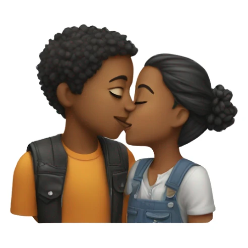 Girl and boy kiss sticker
