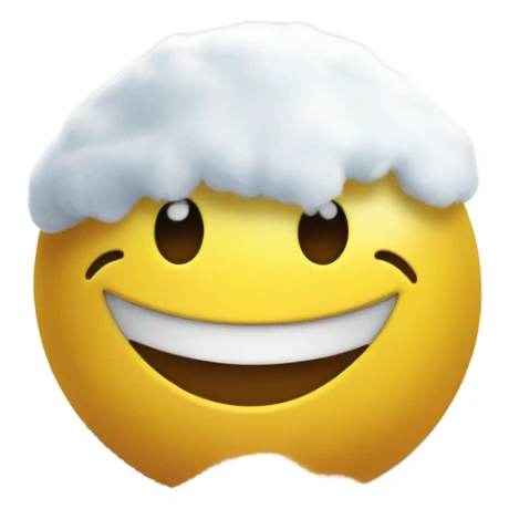Happy emoji with a pile of snow sticker