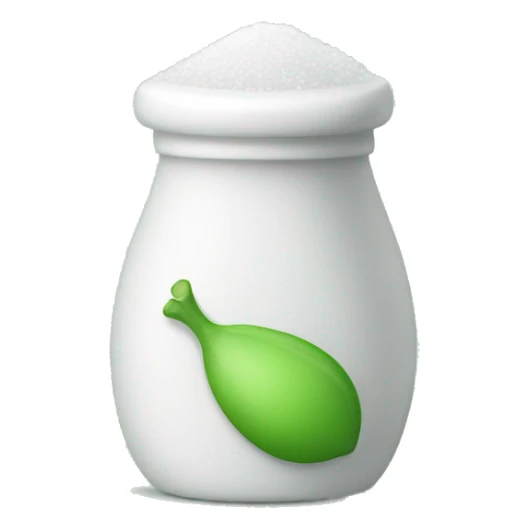 animated salt shaker with hints of green sticker