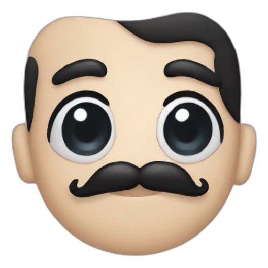 best friend with black hair and mustaches without eyeglasses sticker