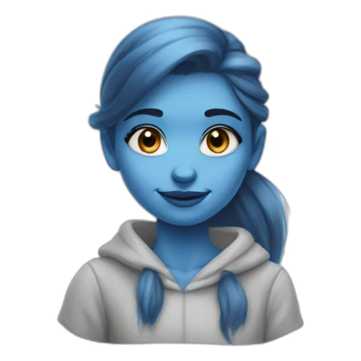 girl with blue skin loke smurf sticker