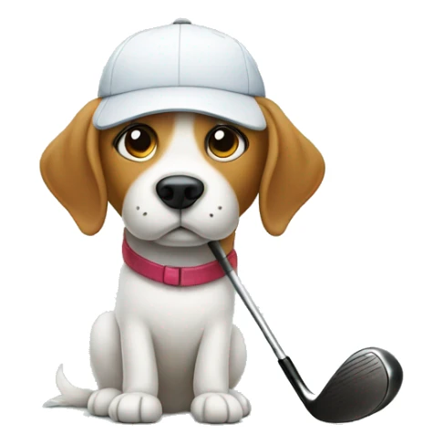 Dog golfer sticker