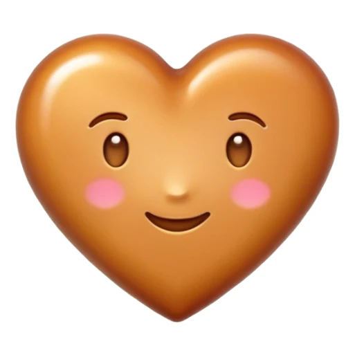 Caramel colored heart shaped emoji sticker