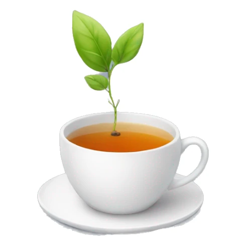 cup of tea with a small plant next to it sticker