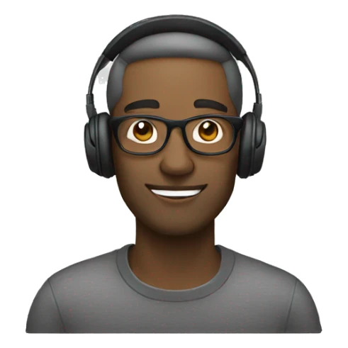 Man with glasses and headphones on sticker