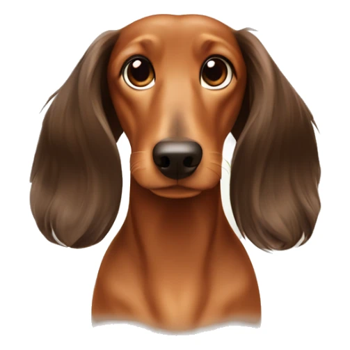 long hair cream and brown Dachshund dog sticker