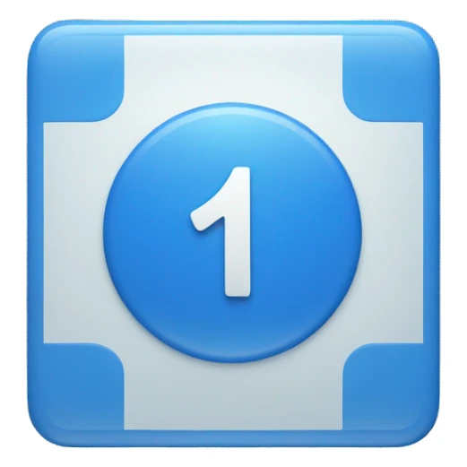 Blue square (🟦) with number one (1) in the middle  sticker