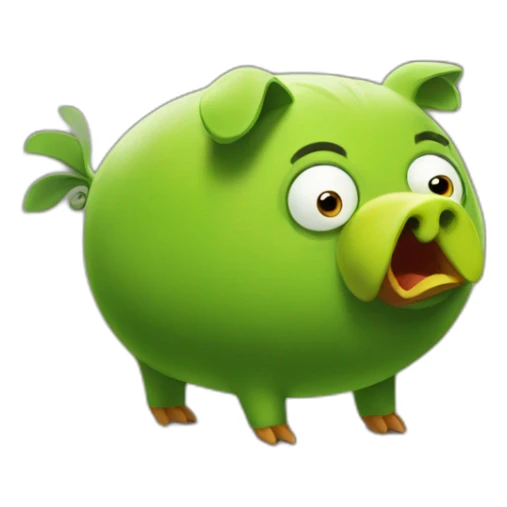 The green pig from Angry Birds rules the birds sticker