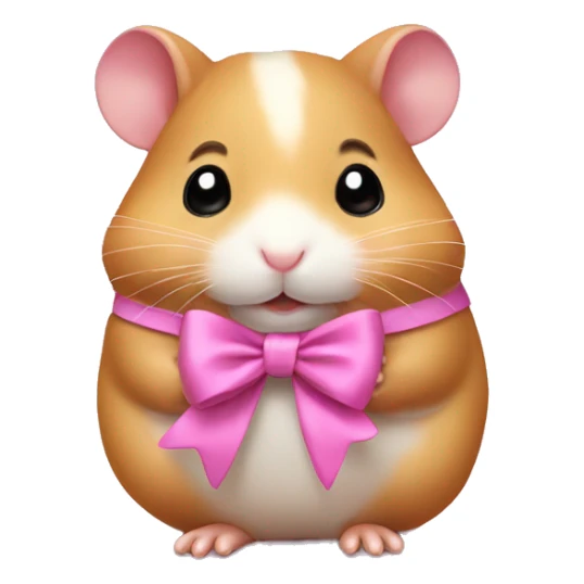 Hamster in a pink dresa with a bow  sticker