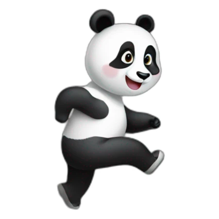 panda girl is running up the stairs sticker