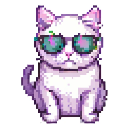 A cat wearing sunglasses sticker