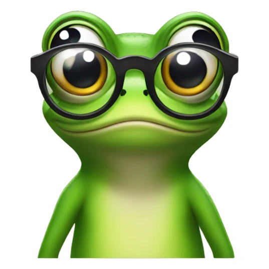 Frog with glasses sticker