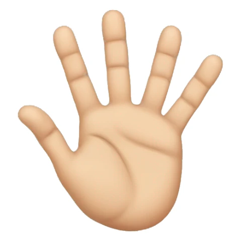 a TOK emoji of hand with six fingers sticker