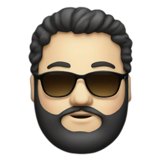fat white guy with dark hair and beard with sunglasses sticker