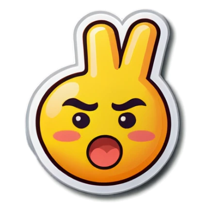 Emoji with middle finger and side eye sticker