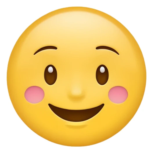 Create a hand drawn flat Smile reaction emoji for a new social media app sticker