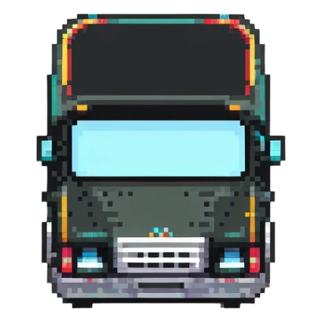 tiny simple city bus transportation icon, modern colors, minimal details, small size sticker